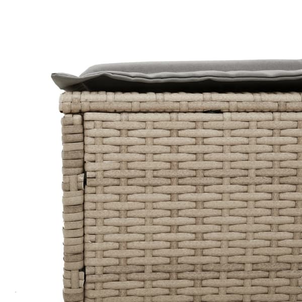 vidaXL Solstolar med kuddar, set om 2, beige, polyrotting