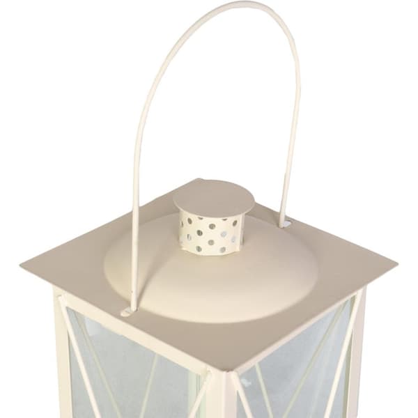 Elegant metalllykta 50 cm hög med öppningsbart lock