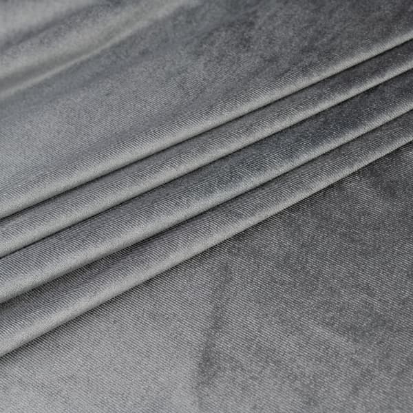 Tyg Stickad Sammet Grå Symaterial 0,5 m Slät Mjuk