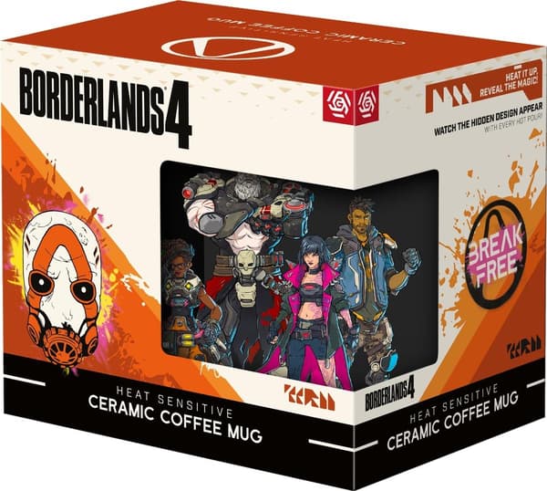 Borderlands 4 Vault Keeper -kimalteleva termosmuki