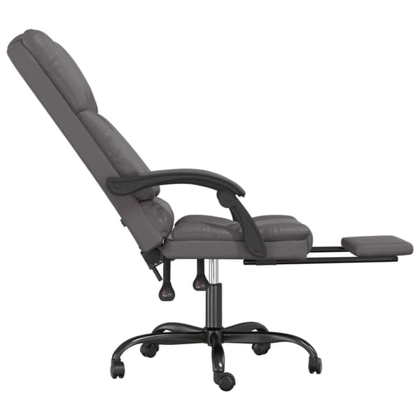 vidaXL lænestol med massagefunktion, grå, kunstlæder