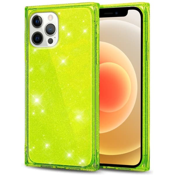 Fyrkantigt glitterskal till iPhone 12 Pro, Grönt