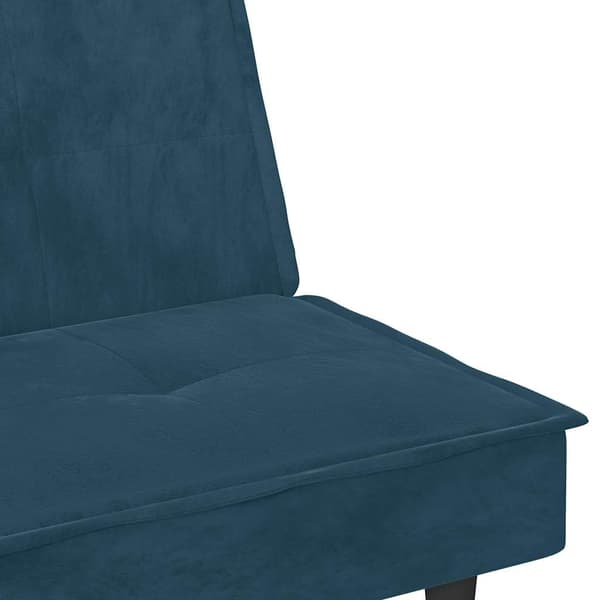 vidaXL Bäddsoffa med mugghållare blå sammet