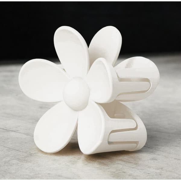 Hårspänne, XL blomma, vit, 7x7,5 cm, SP152B