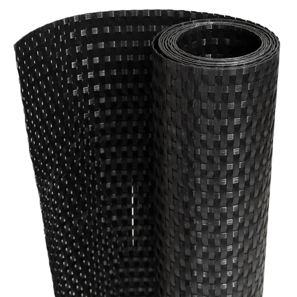 vidaXL balkonskærm, sort, 300x90 cm, polyrattan