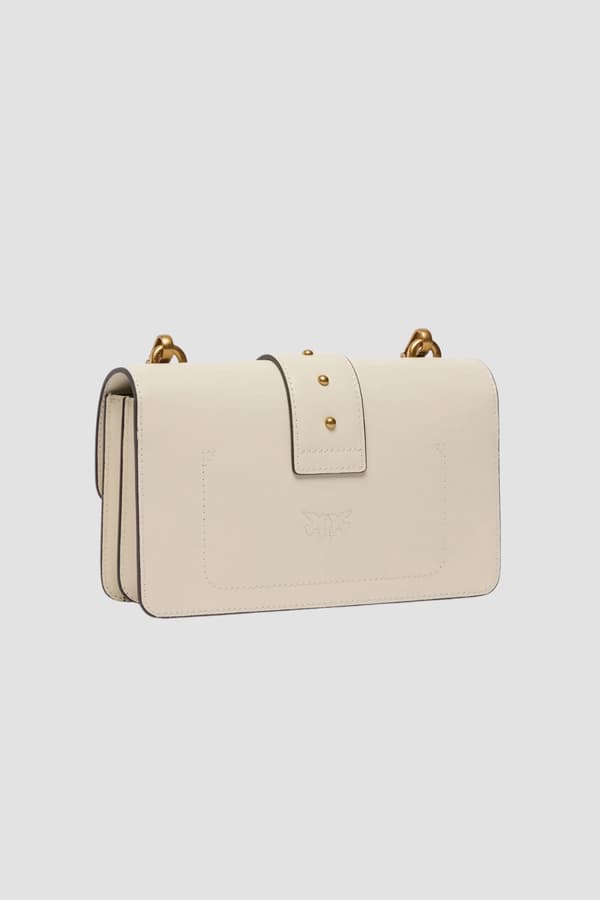 Pinko Vit Love One Mini St. Cl Vitello Seta Kuvertväska