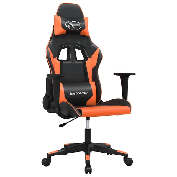 vidaXL gamingstol, sort og orange, kunstlæder