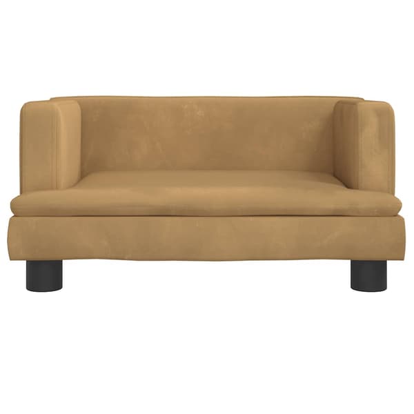 vidaXL Barnsoffa brun 60x40x30 cm sammet
