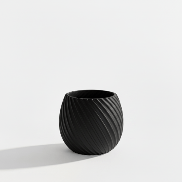Moderne designer spiralblomsterpotte sort til planter