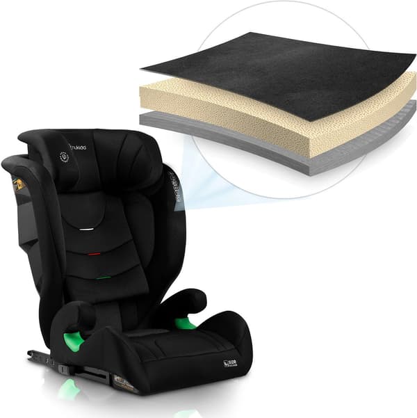Nukido Louis blød autostol 15-36 kg ISOFIX sort