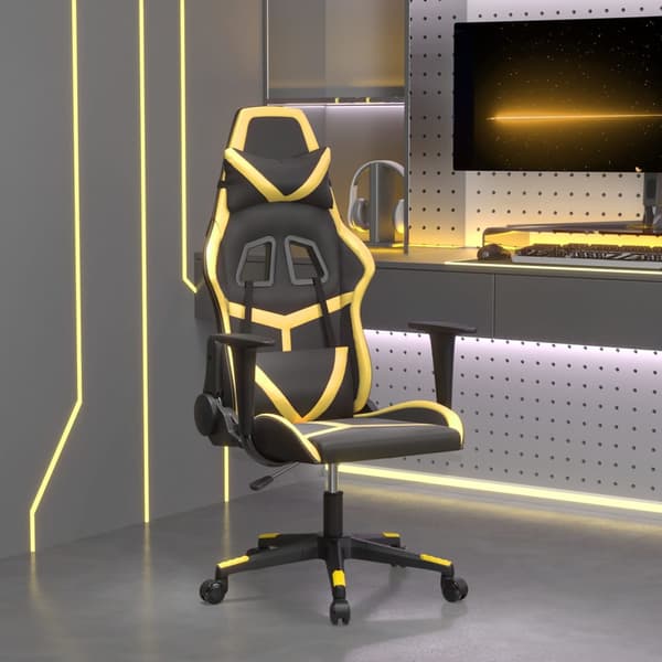vidaXL gamingstol, sort og guld, kunstlæder