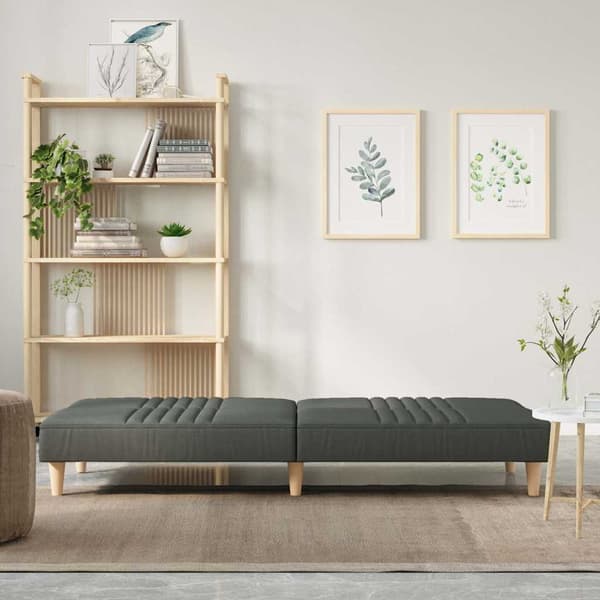 vidaXL Bäddsoffa, mörkgrå, klädd i tyg