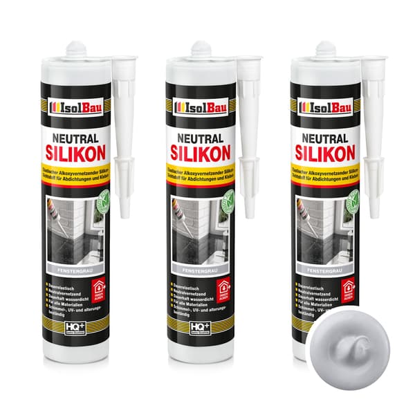 IsolBau Neutral Silikone Lysegrå Neutralsilikone 3 x 300ml
