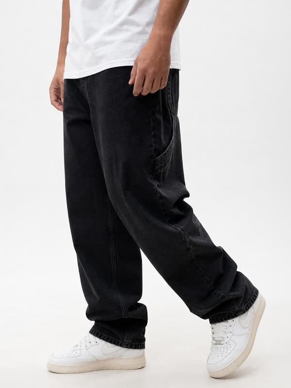 Jigga Wear Base M Super Baggy Cargo Jeans til Herrer Sort