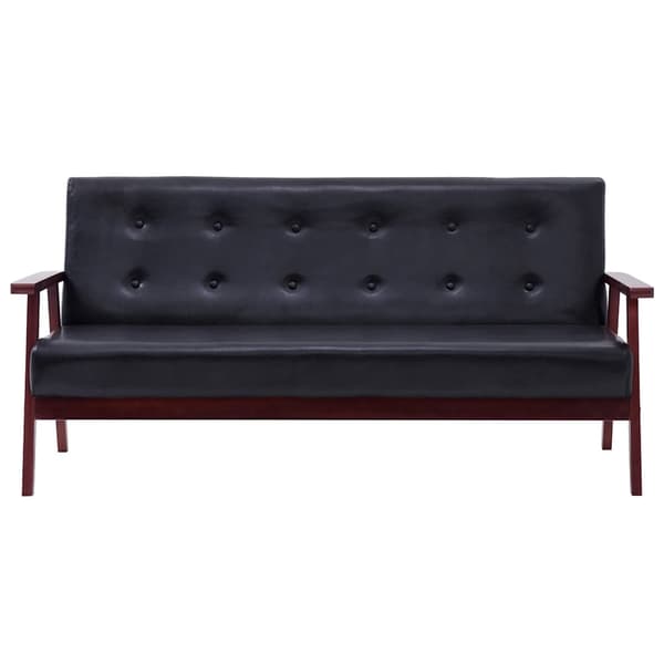 vidaXL 3-personers sofa, sort, kunstlæder
