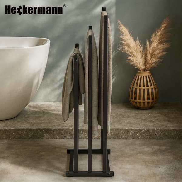 Heckermann musta kylpyhuoneen pyyheteline