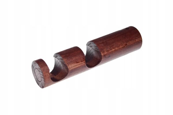 Dubbel träkonsol för modern gardinstång, diameter 28 mm, mahogny, 2 st.