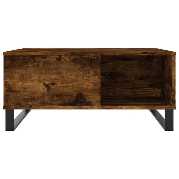 vidaXL Soffbord rökt ek 80x80x36,5 cm