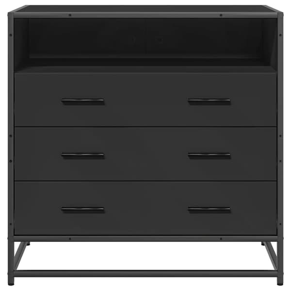 vidaXL kommode, sort, 70x41x70 cm, træbaseret materiale