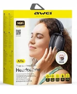 AWEI AT6 Bluetooth Over-Ear Hörlurar, Svarta