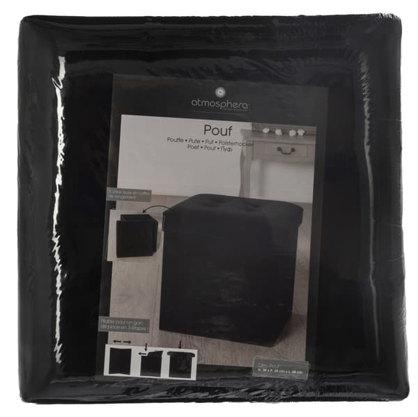 Adaline Sort quiltet puf 38x38 cm