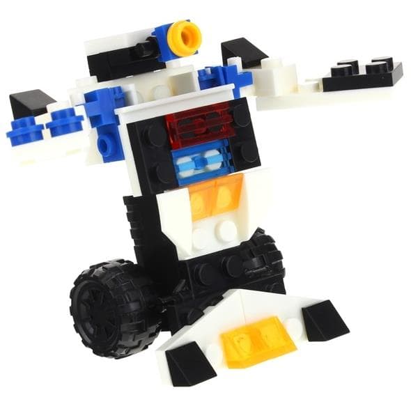 Byggblock 2 i 1 polisbilrobot