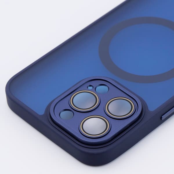 MagSafe-etui til iPhone 15 Pro Max, Hybrid Matte Lens Pro, Titaniumblå