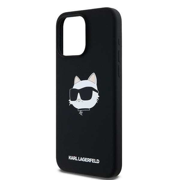 Karl Lagerfeld Silikone Choupette Head Magsafe-etui til iPhone 15 Pro Max, Sort