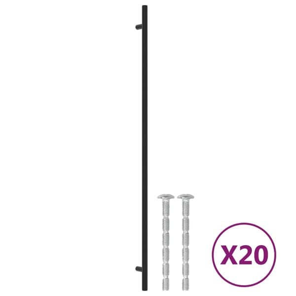 vidaXL skabsgreb 20 stk. sort 480 mm rustfrit stål