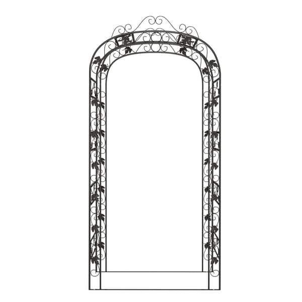 vidaXL havepergola, sort, 116x45x240 cm, stål