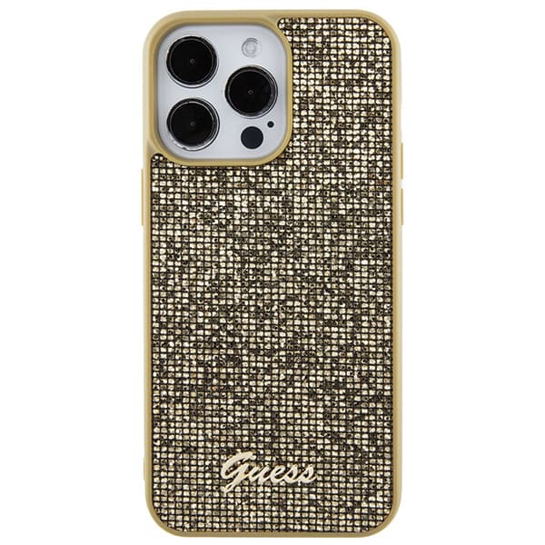 Guess Disco Metal Script-skal till iPhone 15 Pro Max, guld