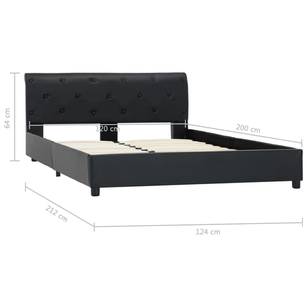 vidaXL sengestel sort kunstlæder 120 x 200 cm
