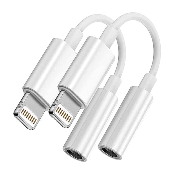 Hörlursadapter iPhone iPad Lightning minijack 3,5 mm Apple MFI 2 st