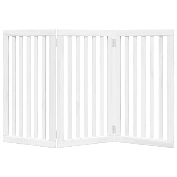 vidaXL foldbart sikkerhedsgitter til hunde, 3 paneler, hvid, 150 cm