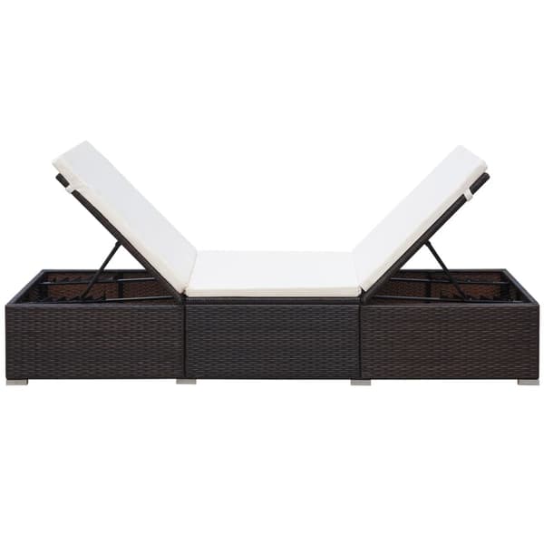 vidaXL liggestol med hynde, polyrattan, brun