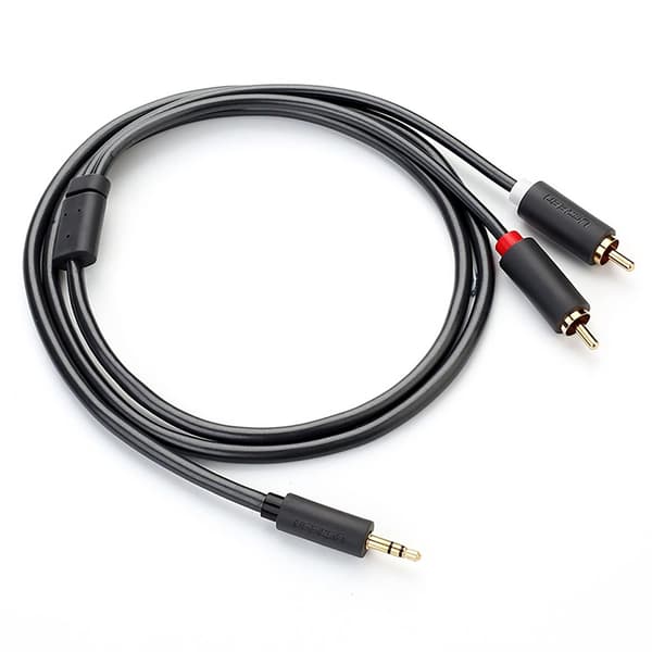 Lydkabel 3,5 mm minijack (han) - 2RCA (han) 5m - grå