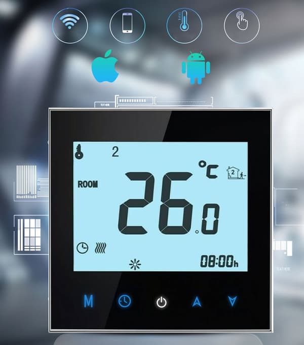 Cronos AC605H-WIFI Termostat Svart