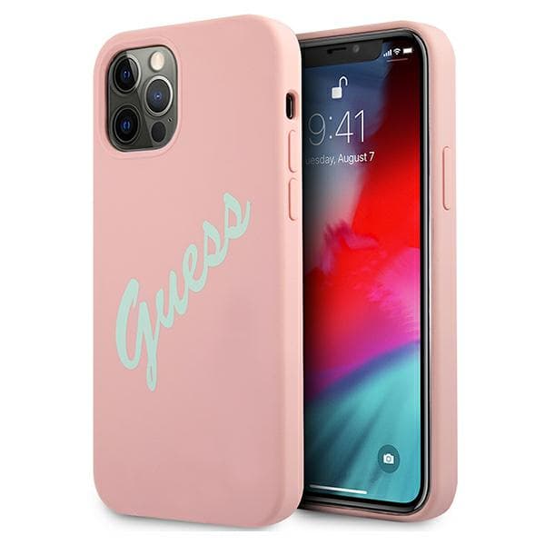 Guess Silikone Vintage Etui til iPhone 12 Pro Max, Pink Grøn