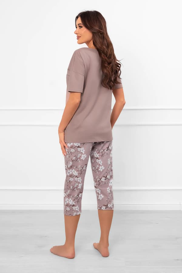 Kvinders pyjamas korte ærmer, 3/4 bukser Kimuri M
