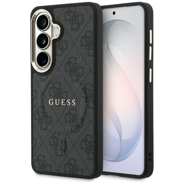 Guess 4G Embossed Ring MagSafe-etui til Samsung Galaxy S26+, sort