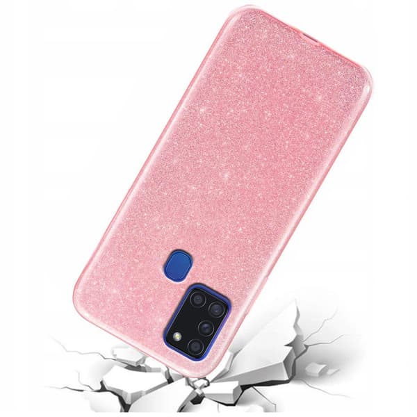 Glitter-cover til Samsung Galaxy A21S, lyserød