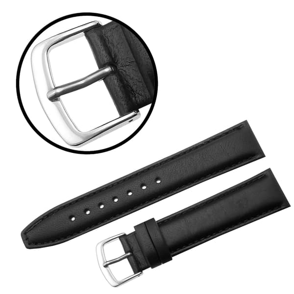 FUJI LÆDERREM 20 MM GLAT sort rem, sorte syninger