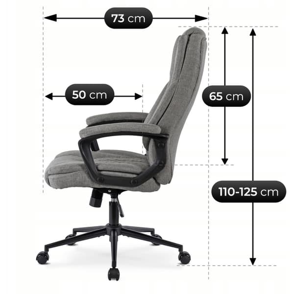 PHONIX Drejelig Kontorstol, Moderne Grå
