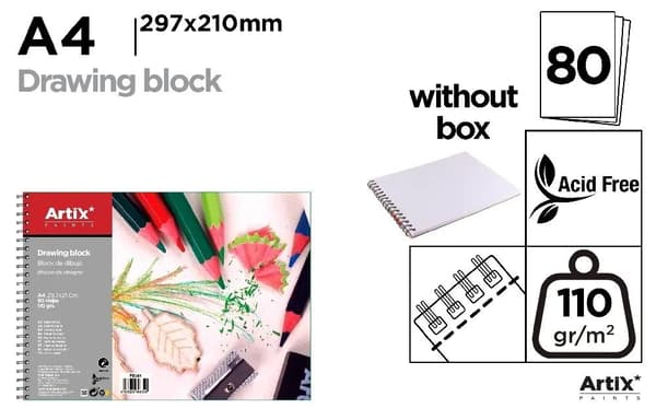 Tegneblok A4/80K 110g