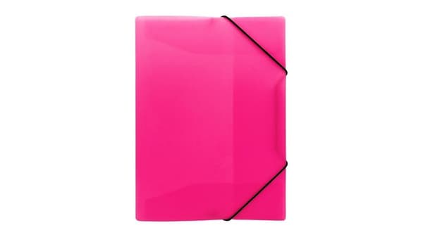 Mappe med elastik A4 PP neonpink