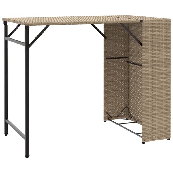 vidaXL 5-delt foldbart havemøbelsæt, beige, polyrattan