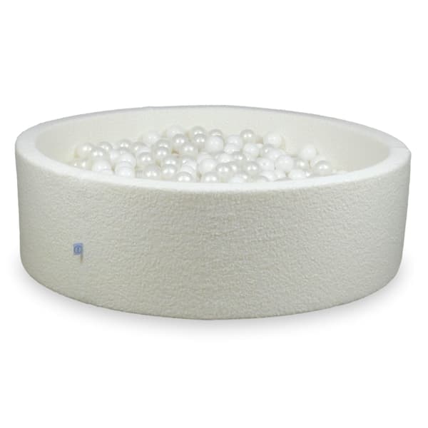 Torr pool 130x40 Boucle Vit 700 bollar: vit, pärlfärgad