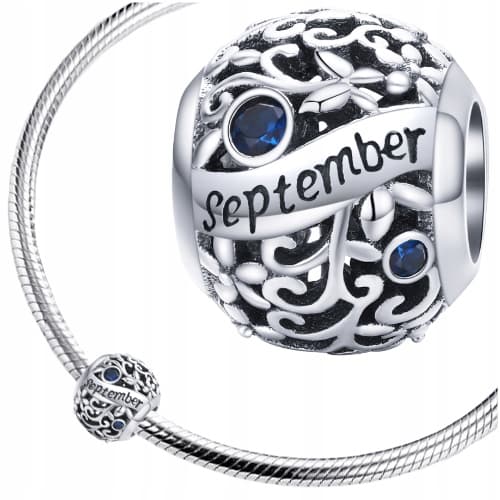 Berlocker månader september pärlor silver 925 pärla september höst zirkoner