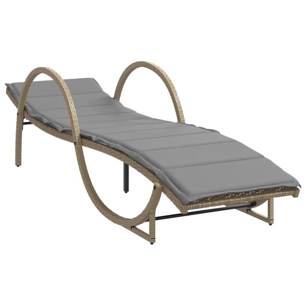 vidaXL Solstolar med kuddar, set om 2, beige, polyrotting