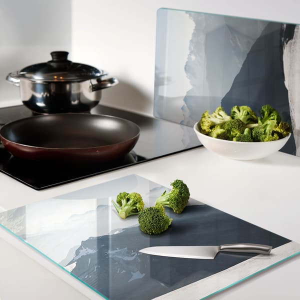 Dekorative glasplader til servering af snacks Mountain Peak 2x40x52 cm
